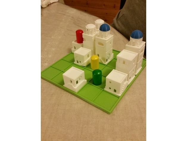 Santorini Print and Play pieces and board (Small remix)