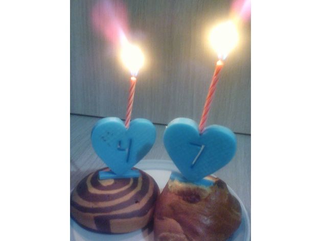 Birthday candles heart