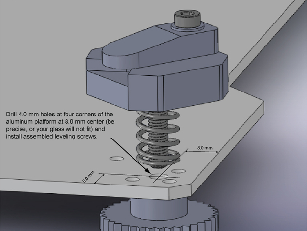 LULZBOT TAZ-4 3D PRINTER platfrom leveling screws