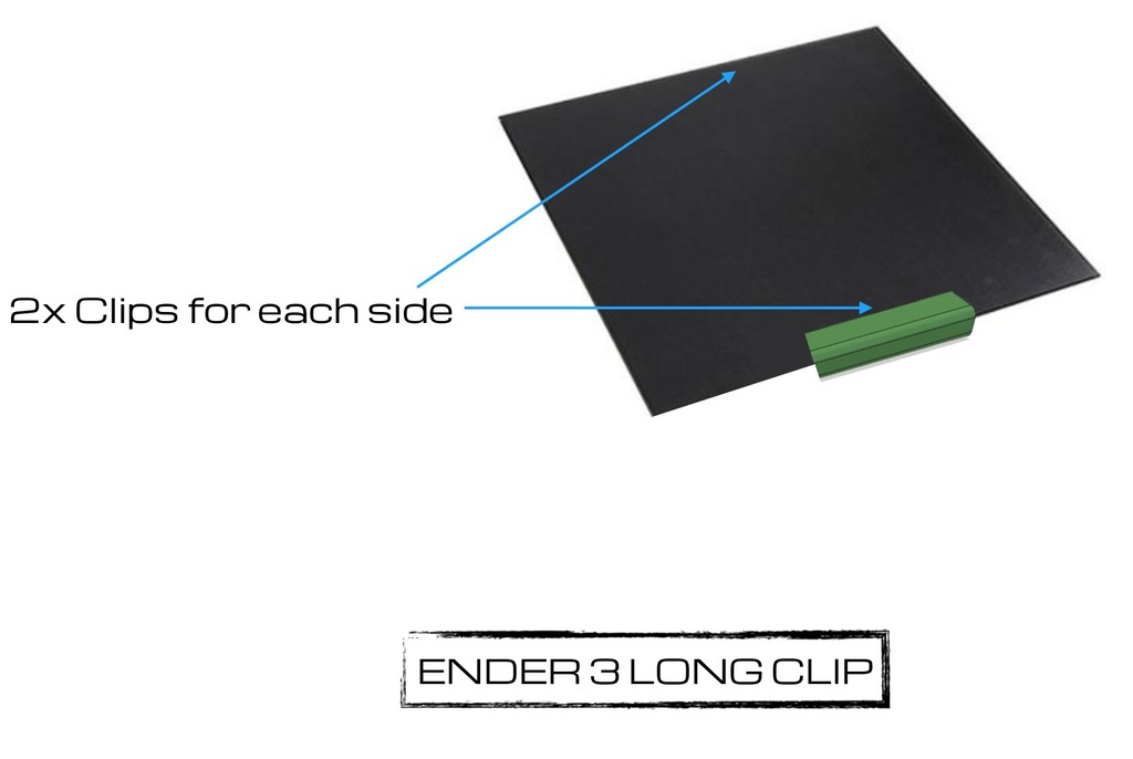 Ender_3 Long Clips Glass Bed *PETG