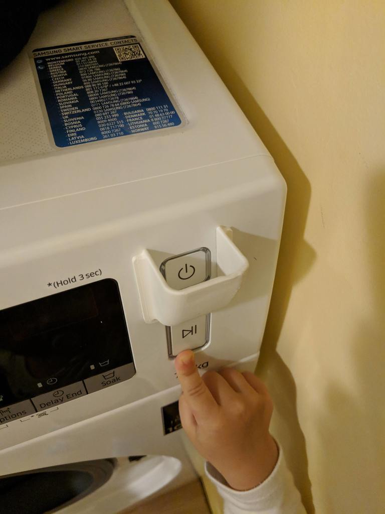 Laundry machine power button protector (child lock)