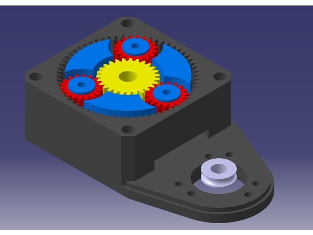 NEMA23 planetary gearbox with an encoder mount, 3.333 gear reduction ratio