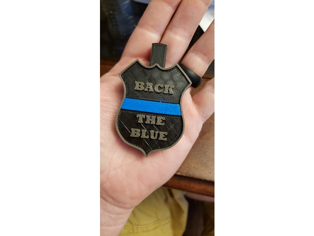 Back The Blue Keychainnecklace