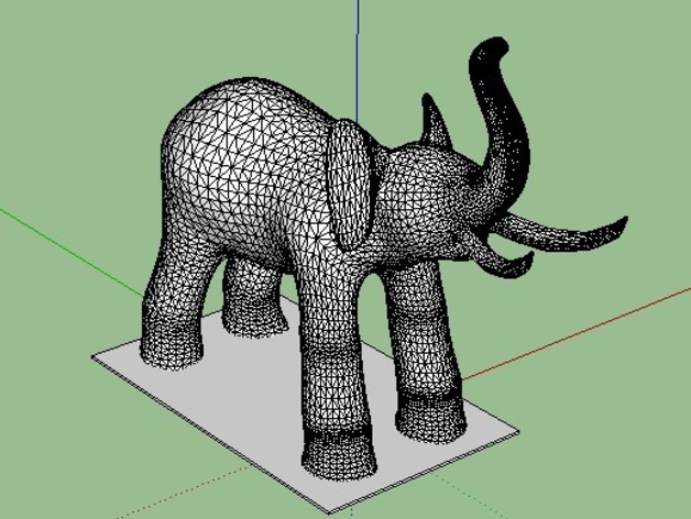 Elephant Statuette with Base