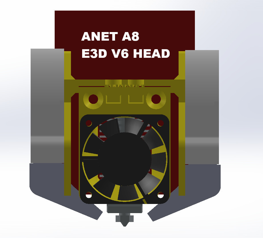 Anet A8 Modular E3D V6 (Volcano) Bowden Print Head
