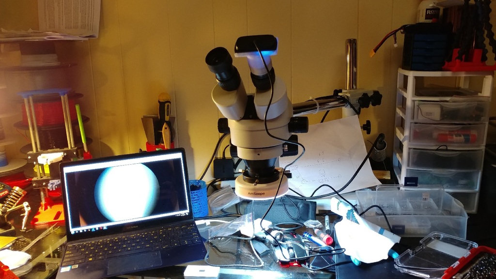 Microscope mount for Logitech C615 USB camera