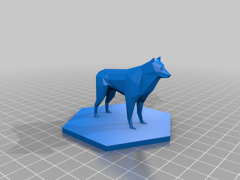 Low Poly Wolf Game Piece