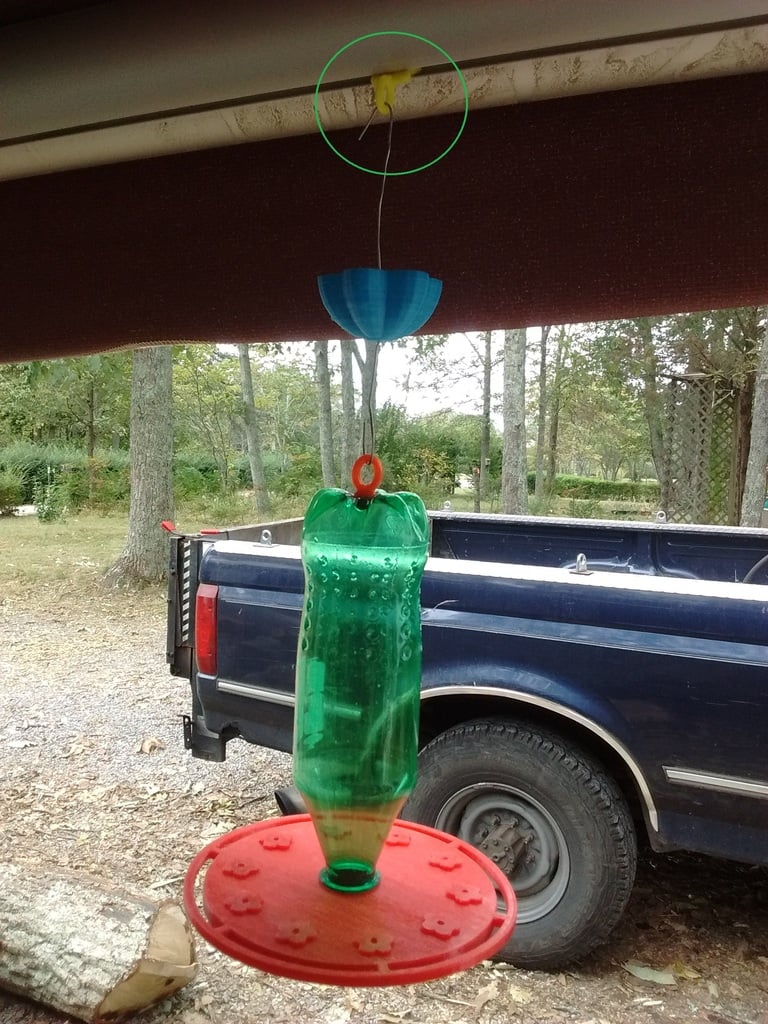 RV awning hooks for hanging feeders etc.