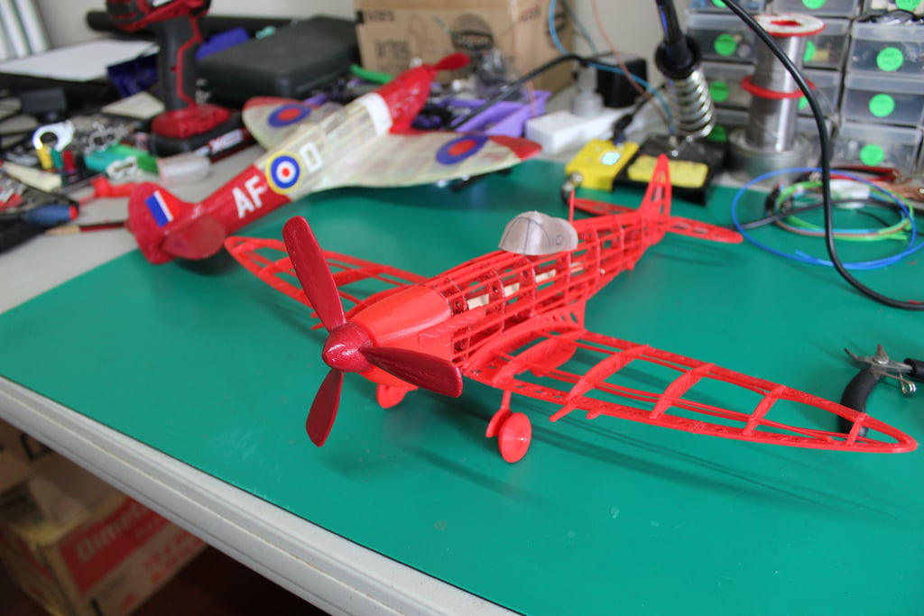 Spitfire model plane for laser cutting or 3D printing 