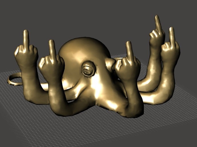 Fucktopus (smoothed + easy to print hands)