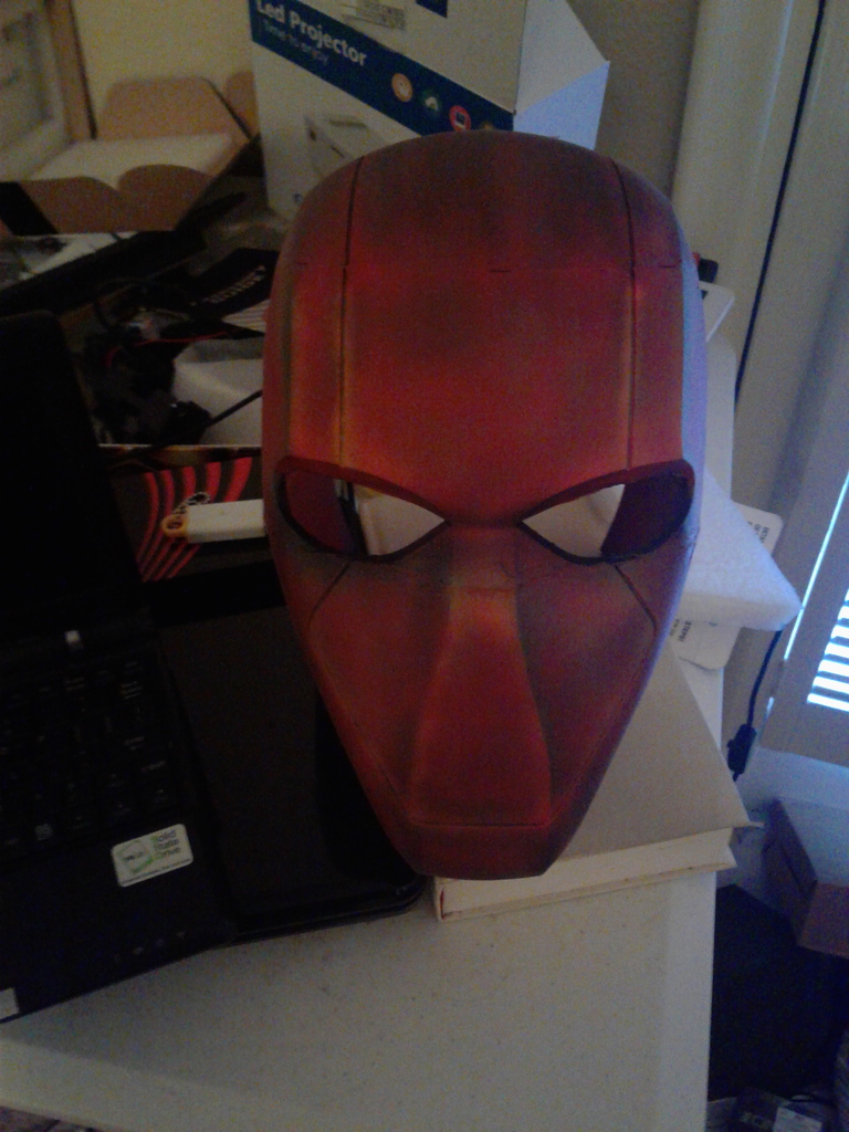 Red Hood Mask With Details - Split for Smaller Printer