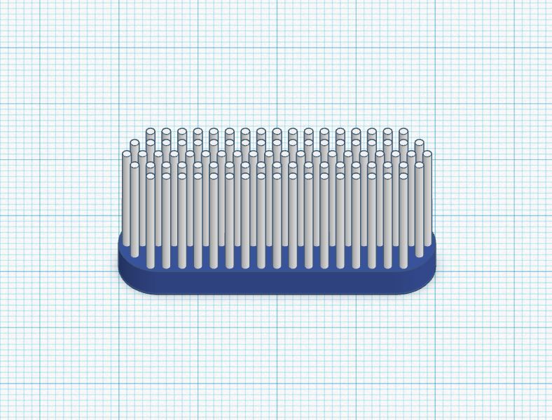 40 x 10 mm Elliptical Toothbrush Head, 4mm Thickness