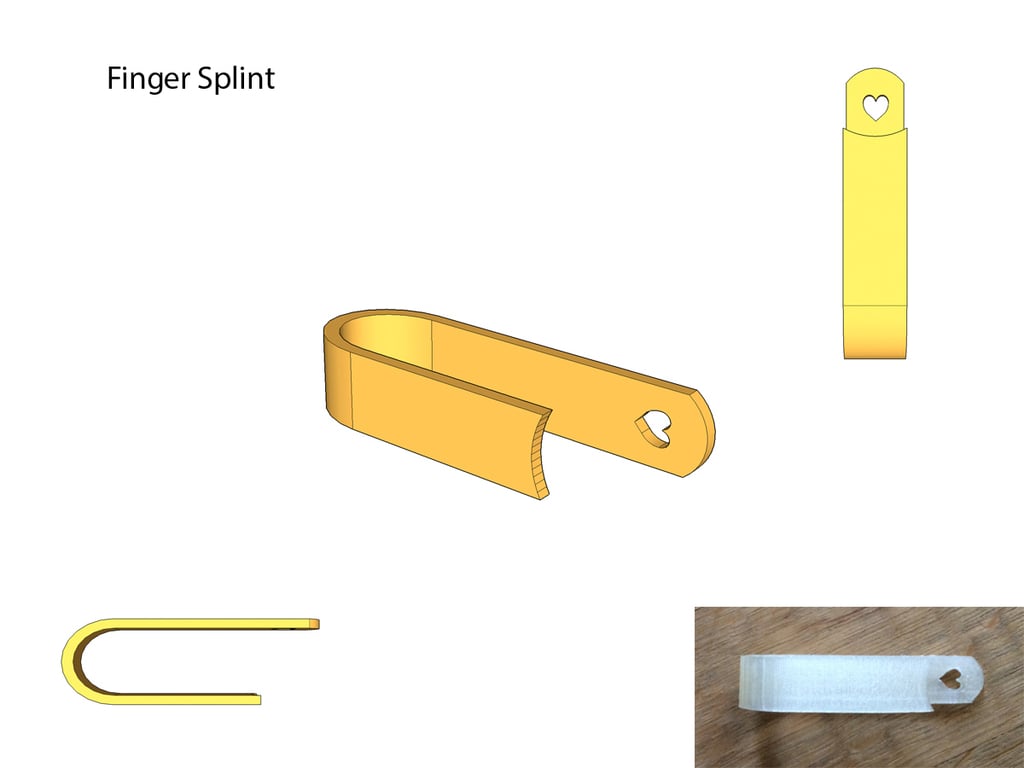Finger splint with heart
