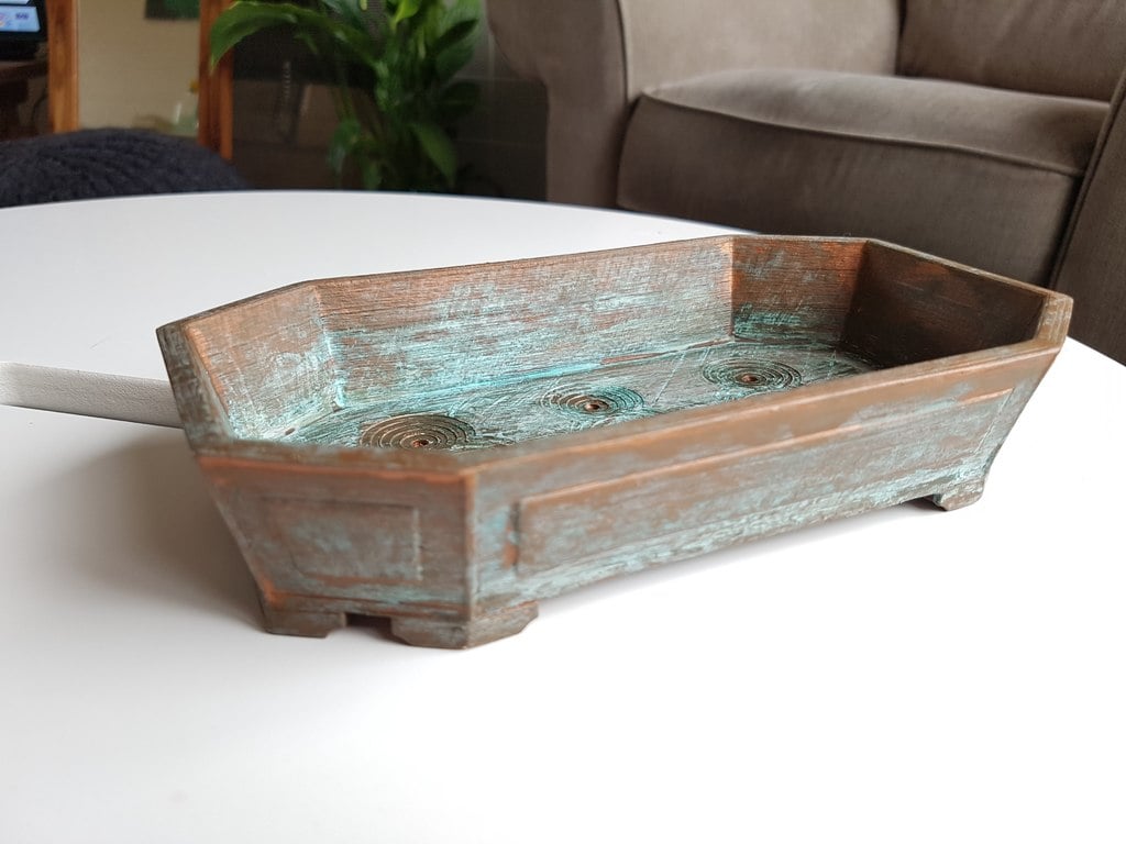 Octagonal Ornate Bonsai Pot - No Support Print, With Drainage Holes