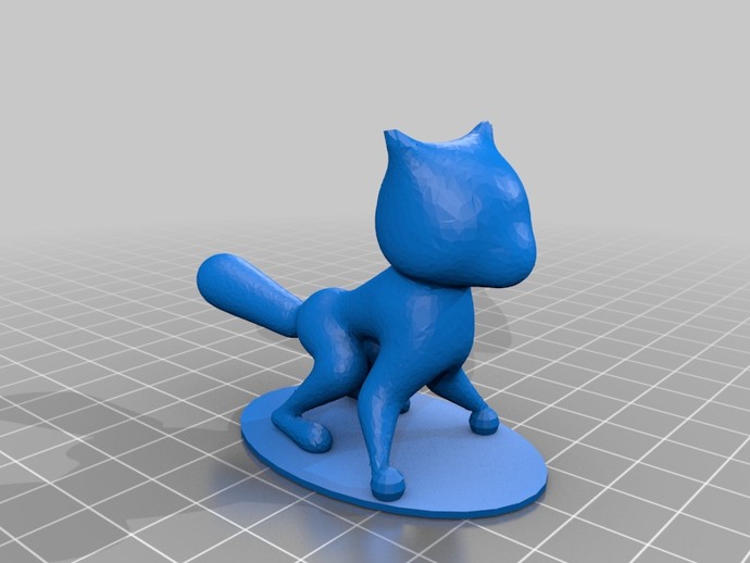 Small Cat Figurine Modeled in 123D Creature