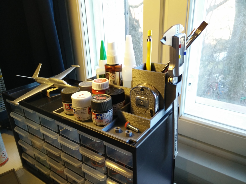Tool and paint organizer for Stanley drawer