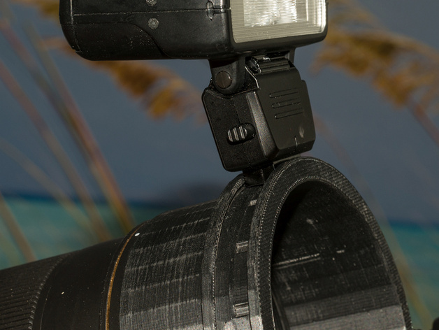 Macro Flash Holder for Nikon SB-R200 on Sigma 180 mm