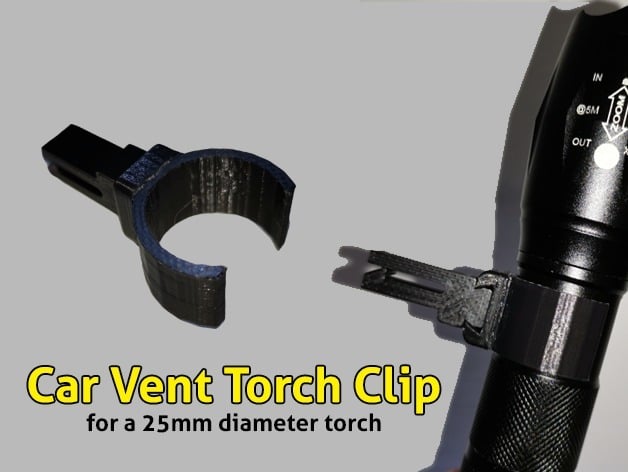 Car Vent Torch Clip - 25mm