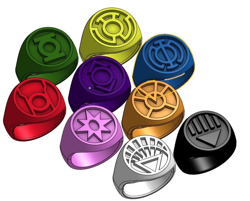 Green Lantern Inspired and All Corps Rings