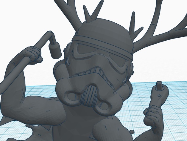 Beefy sharktrooper with antlers, NASA wrench and Barbie's tire iron