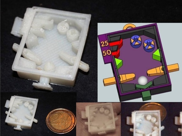 DailyEarring#63: Micro Pinball Machine (2x3cm)