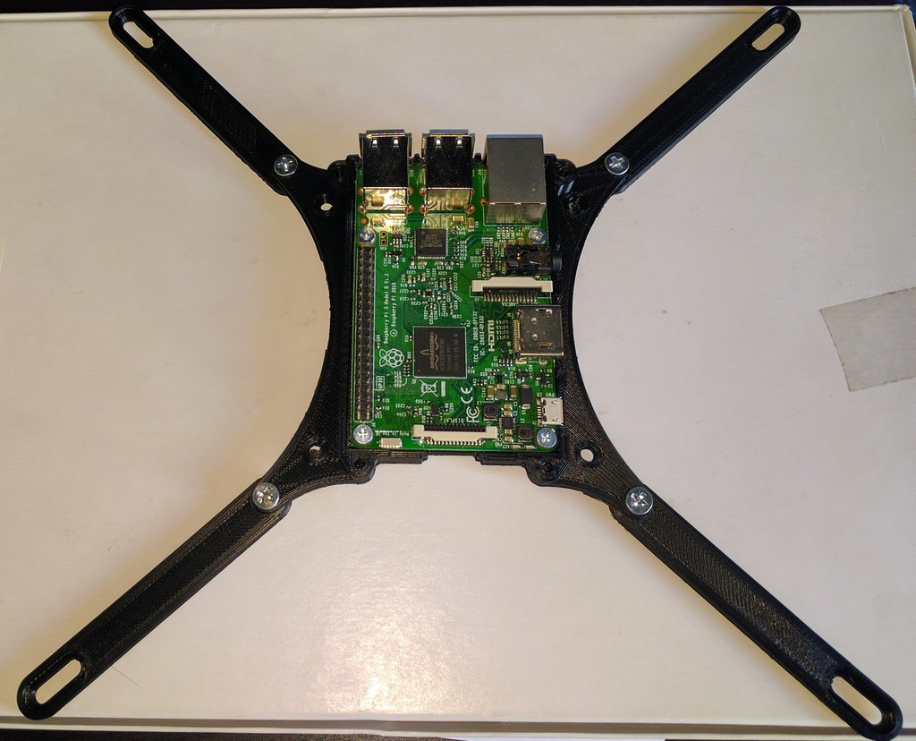  Raspberry Pi 3, Pi 2, and Model B+ case with 200mm VESA mount extension 