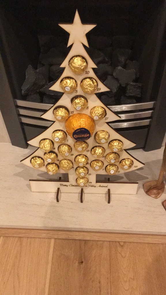 Christmas Tree Advent Calendar - Laser Cut Ferrero Rocher Chocolate Orange