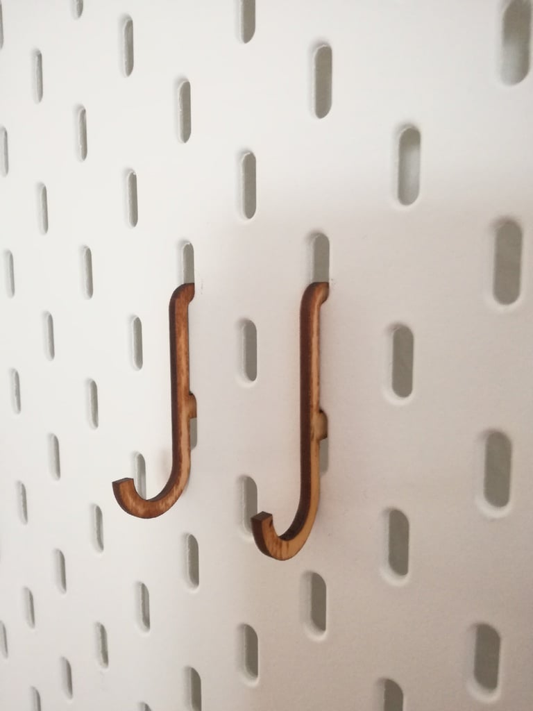 Hook for Ikea Skadis Pegboard for Laser cutting