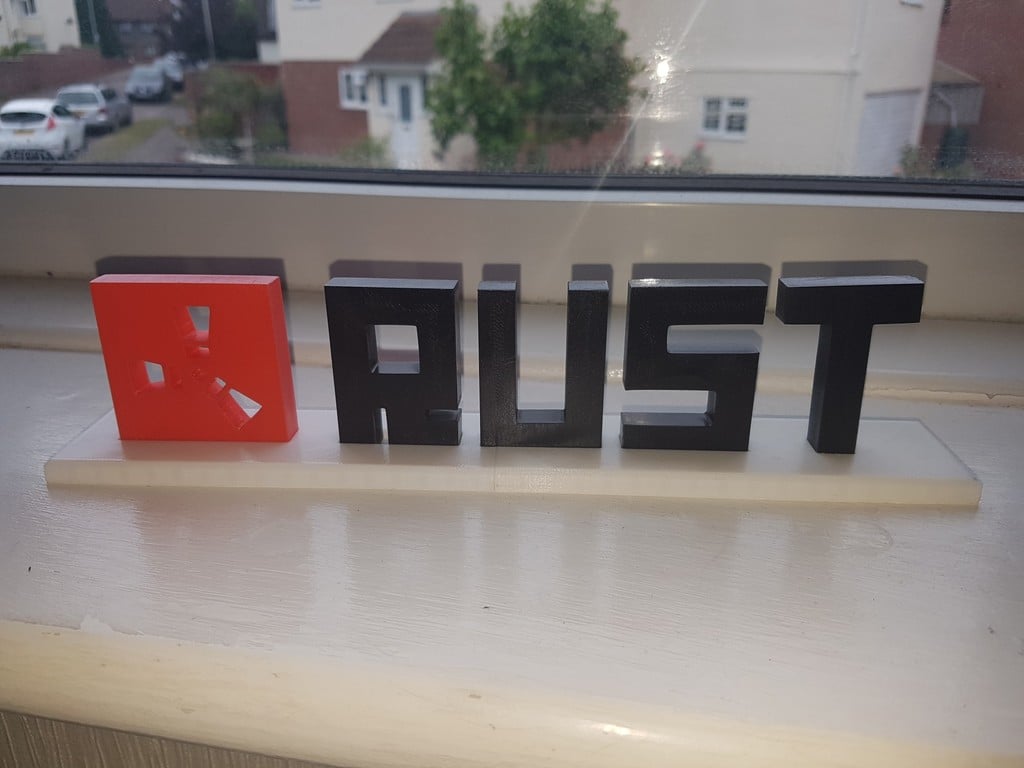 Rust Logo and text with stand