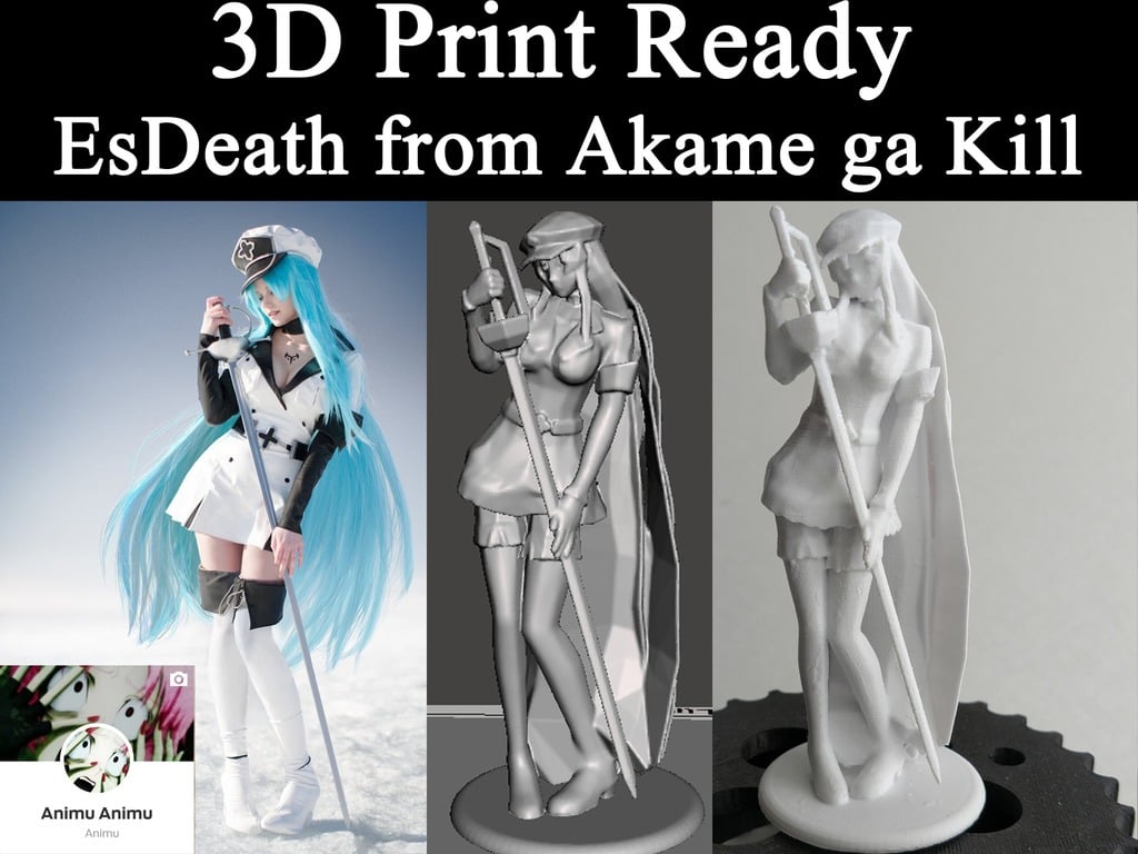 3D PRINT READY!! EsDeath from Akame ga Kill