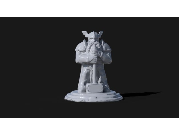 Image of Dwarf Statue with Hammer
