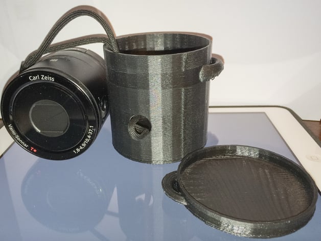 Box and cover for Sony QX100 lens
