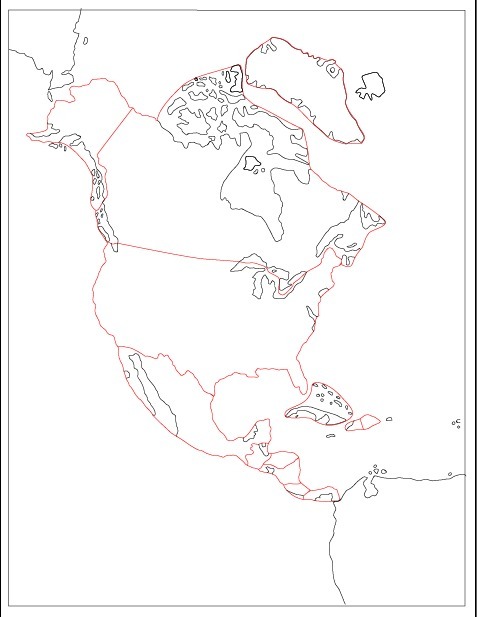 Montessori puzzle map of North America for laser cutting