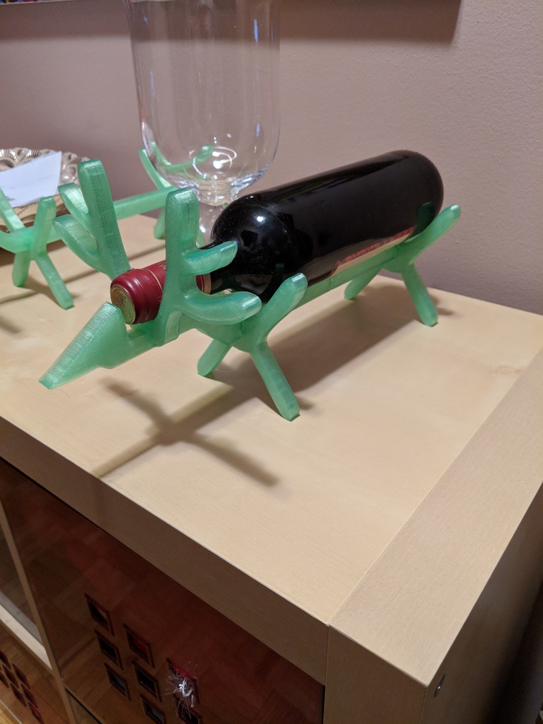 Printed Reindeer Wine Holder