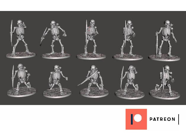 Skeleton Warriors with Longbows x 10 Poses