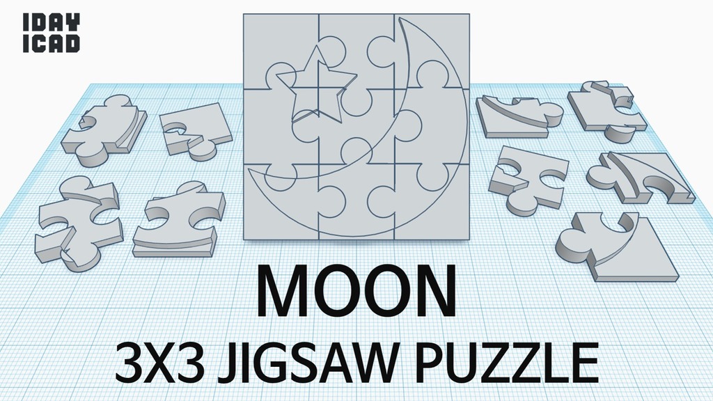 [1DAY_1CAD] 3X3 JIGSAW PUZZLE MOON