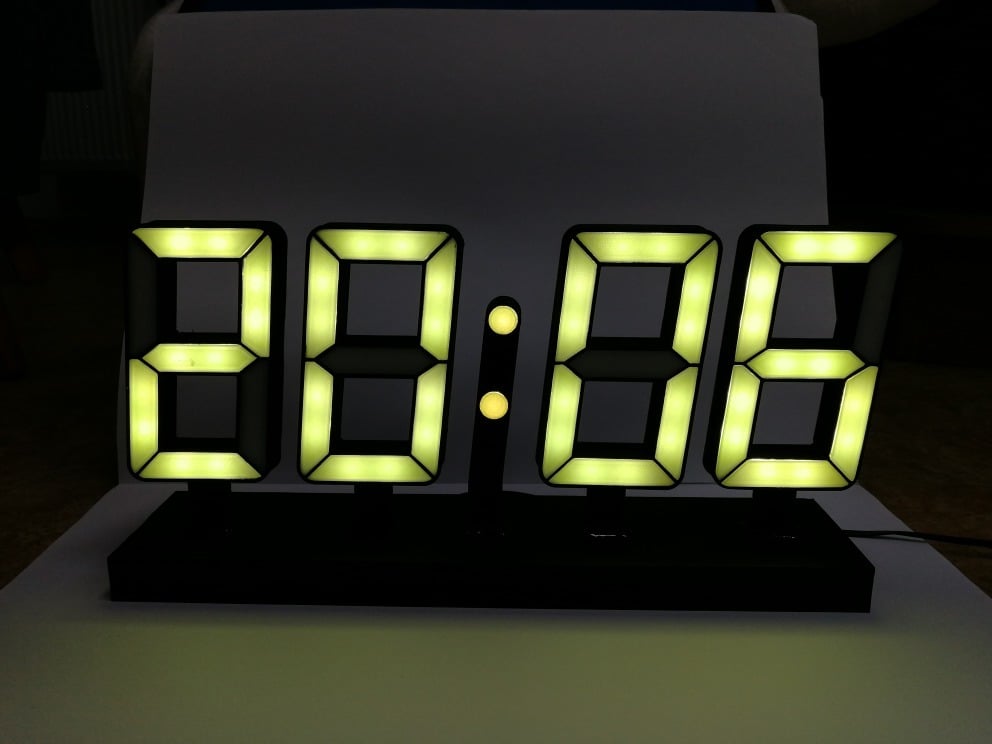 seven segment LED clock (ESP8266 + WS2812b)