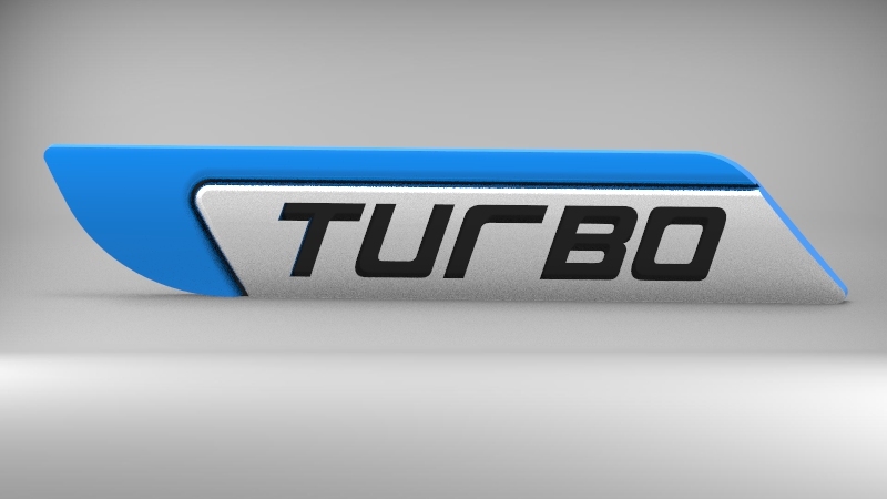 Turbo 3D logo for cars trucks 