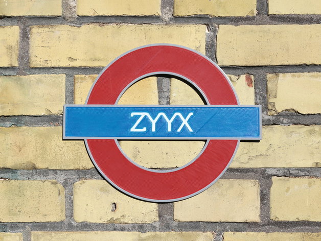 ZYYX Undergound Sign - Multi Material Print
