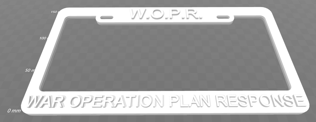 WOPR - War Operation Plan Response, License Plate Frame