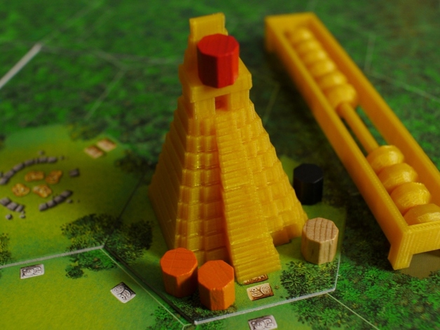 Temple pieces for the board game Tikal