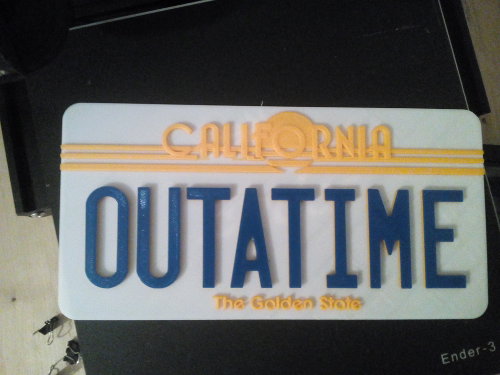 Back to the future license plate 1985 (without holes) 
