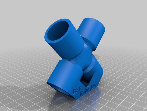 4-Way X Pipe Fitting (Ø22mm Pipe Solvent Weld) print in ABS and Vapour Bath