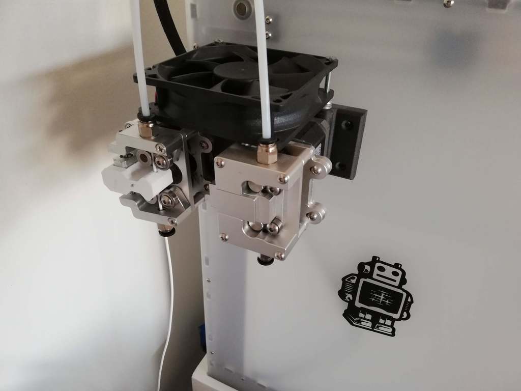 Dual geared extruder support with fan, for ultimaker