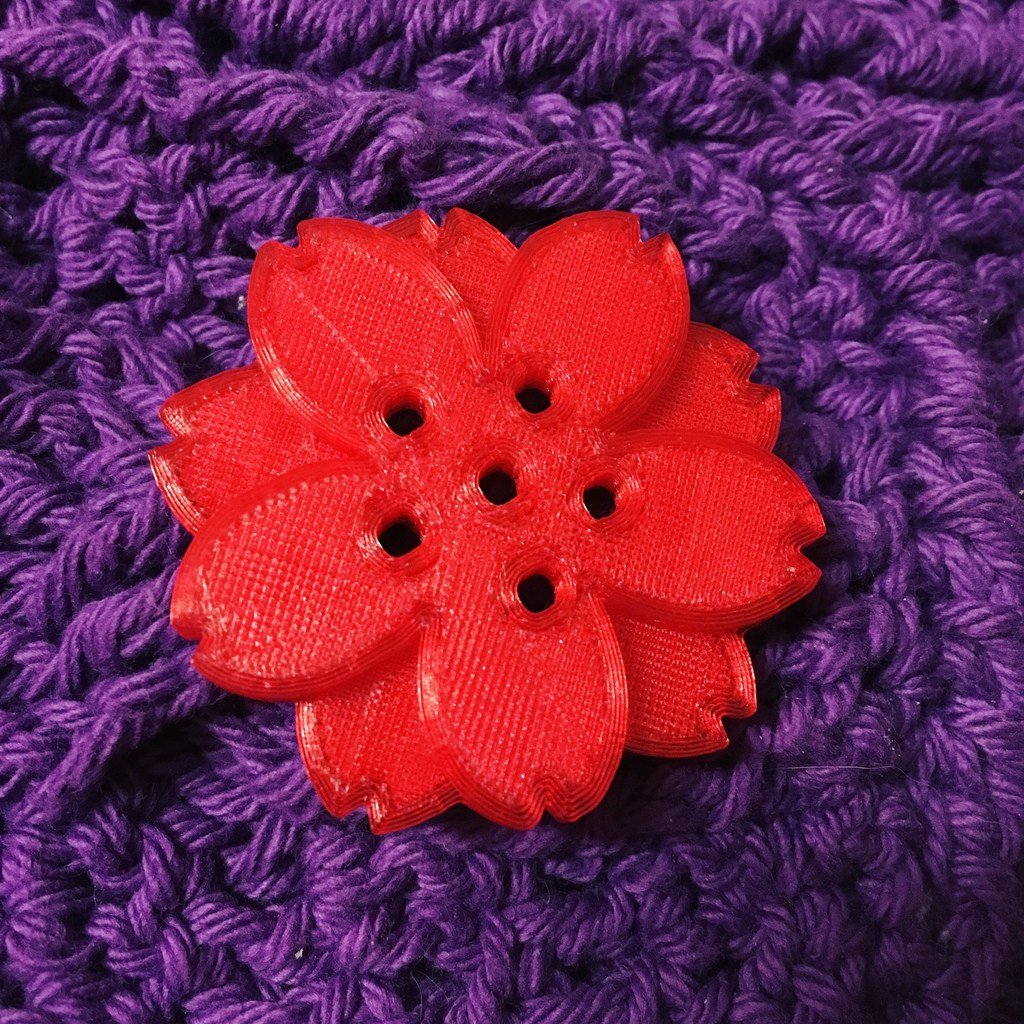Decorative Cherry Blossom Button
