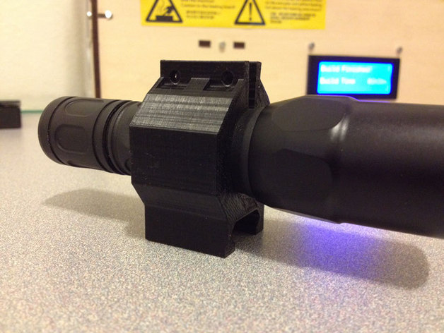 Picatinny Rail Flashlight Mount - 25mm hole