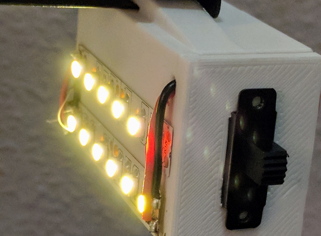 LED, battery, switch clip-on light