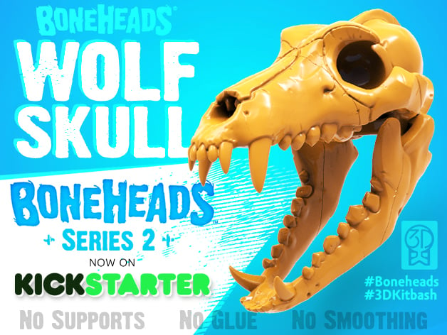 Boneheads Series 1 Wolf Skull W Articulated Jaw Via 3Dkitbash.Com