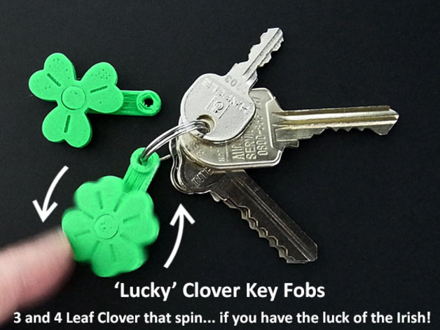 'Lucky' Clover Spinning Key Fobs