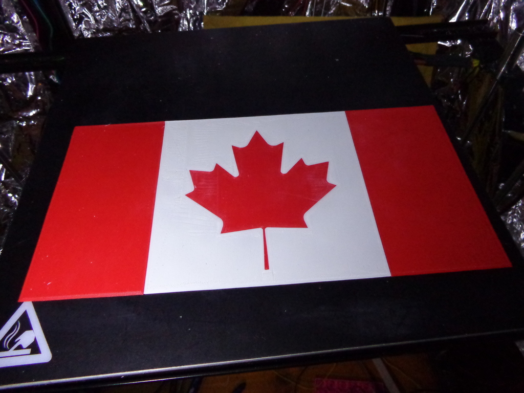 Canada Flag in Multi-Color single layer with various prints